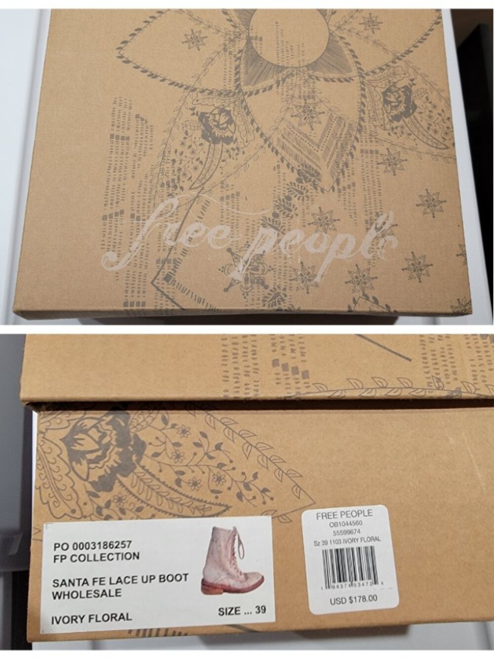 Free People Santa Fe Leather Bootie, FLORAL, Size 9US/39EU, NWT - Picture 16 of 16